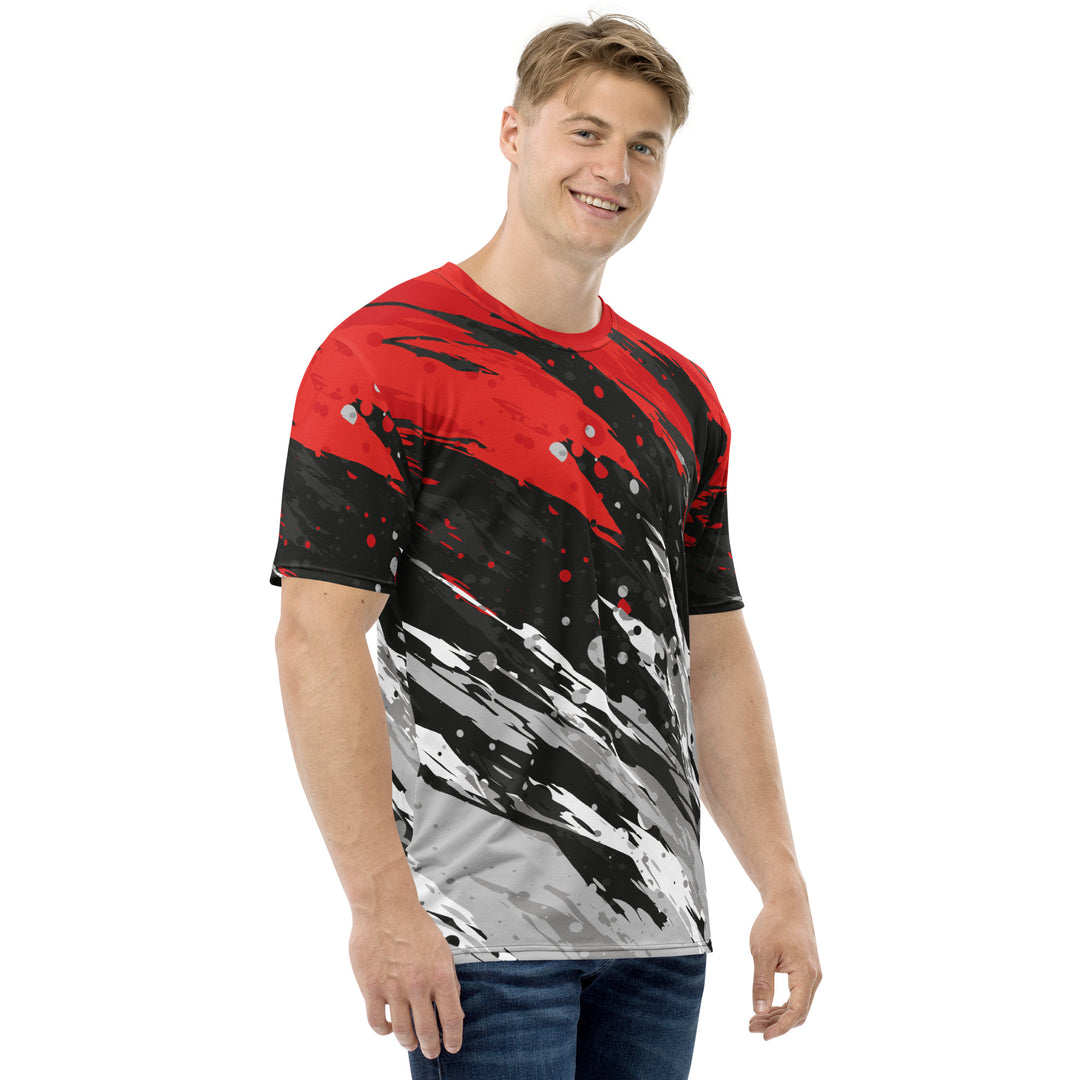 Premium Men's Jersey - Black-Red Splash