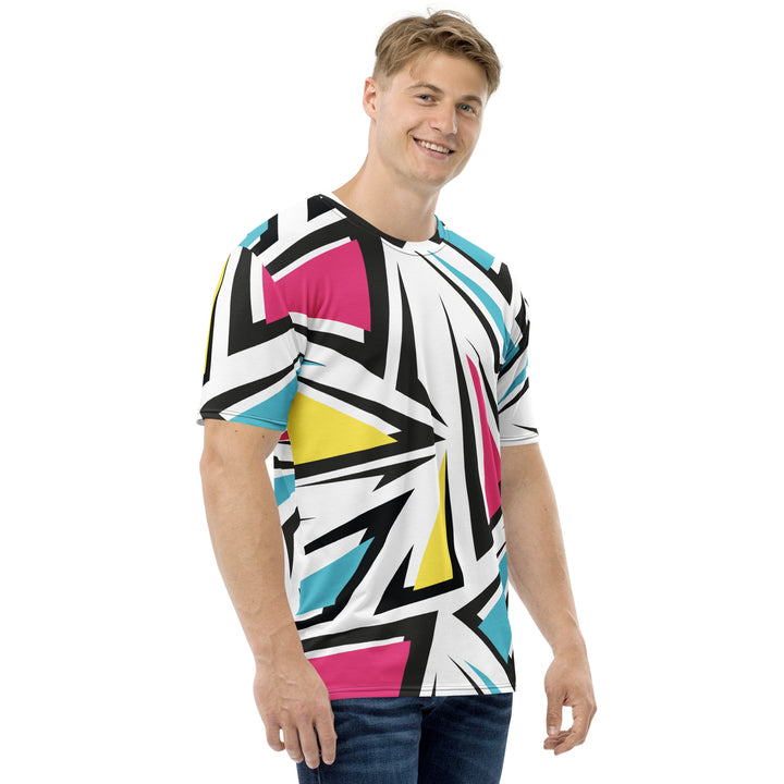 Premium Men's Jersey - White-Pink Tiles