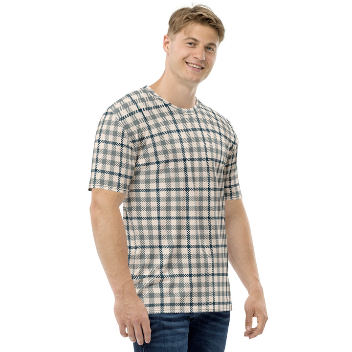 Premium Men's Jersey - Beige-Green Lattice