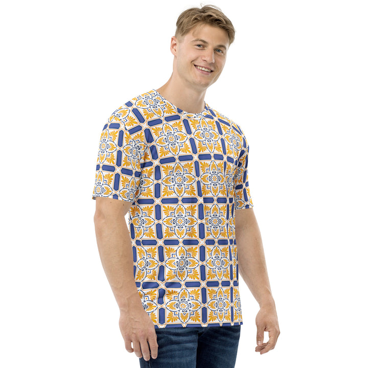 Premium Men's Jersey - Yellow-Purple Tiles