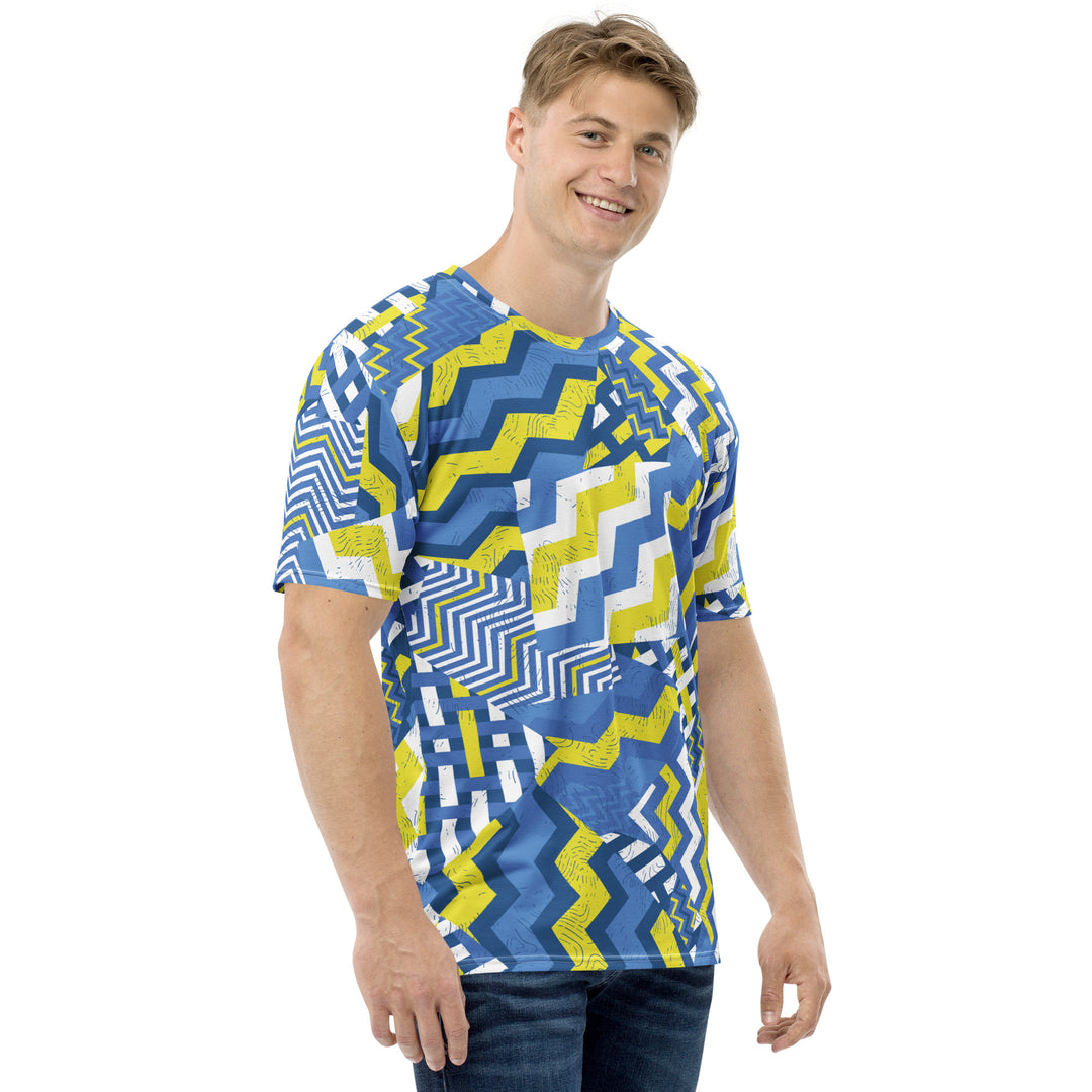 Premium Men's Jersey - Blue-Yellow Shake