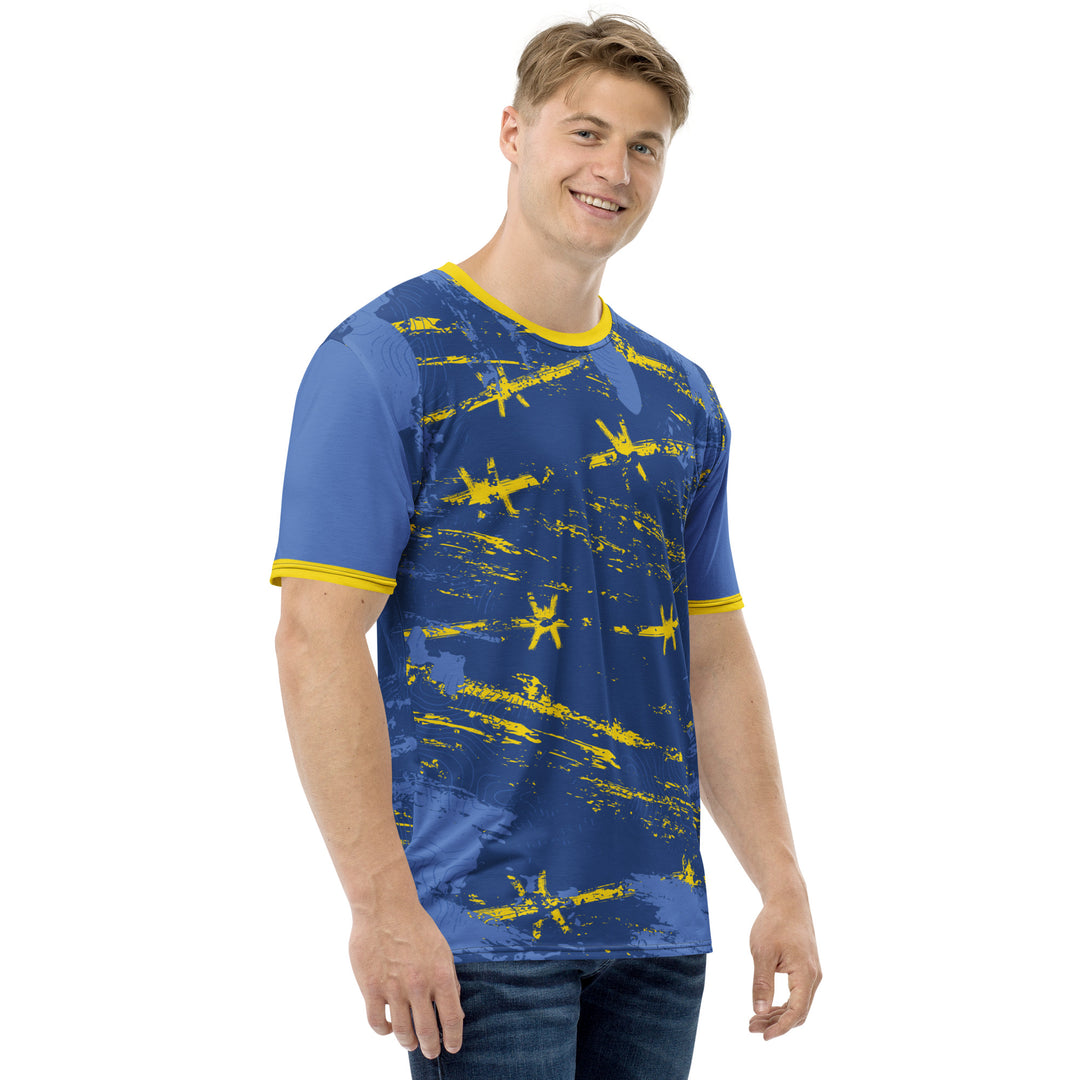 Premium Men's Jersey - Blue-Yellow Chain