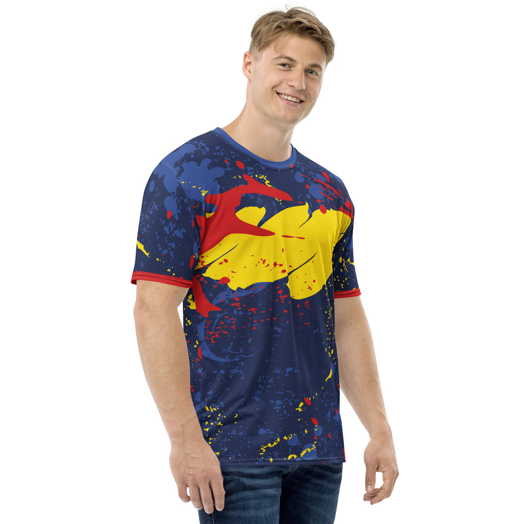 Premium Men's Jersey - Blue-Yellow Splash