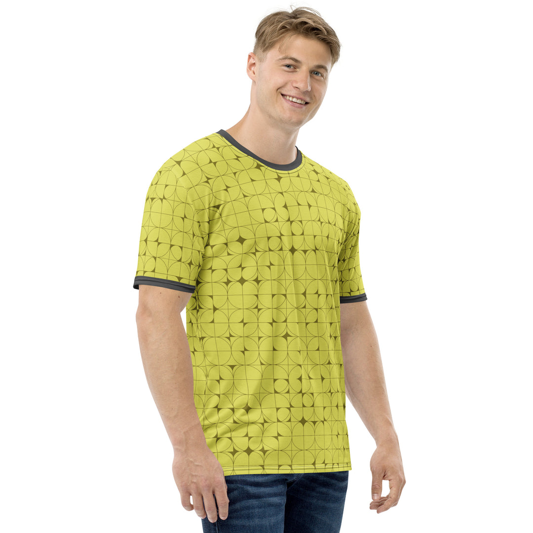 Premium Men's Jersey - Yellow-Grey Circle