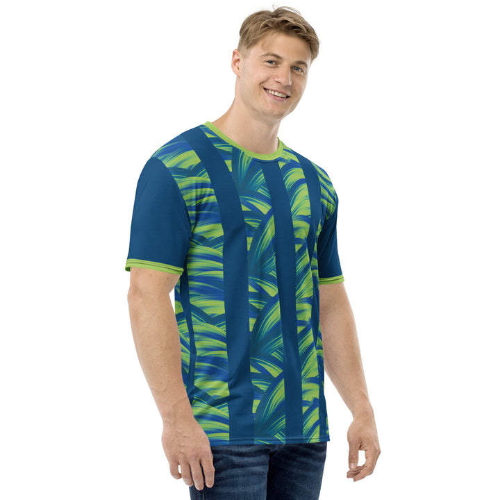 Premium Men's Jersey - Blue-Green Jungle