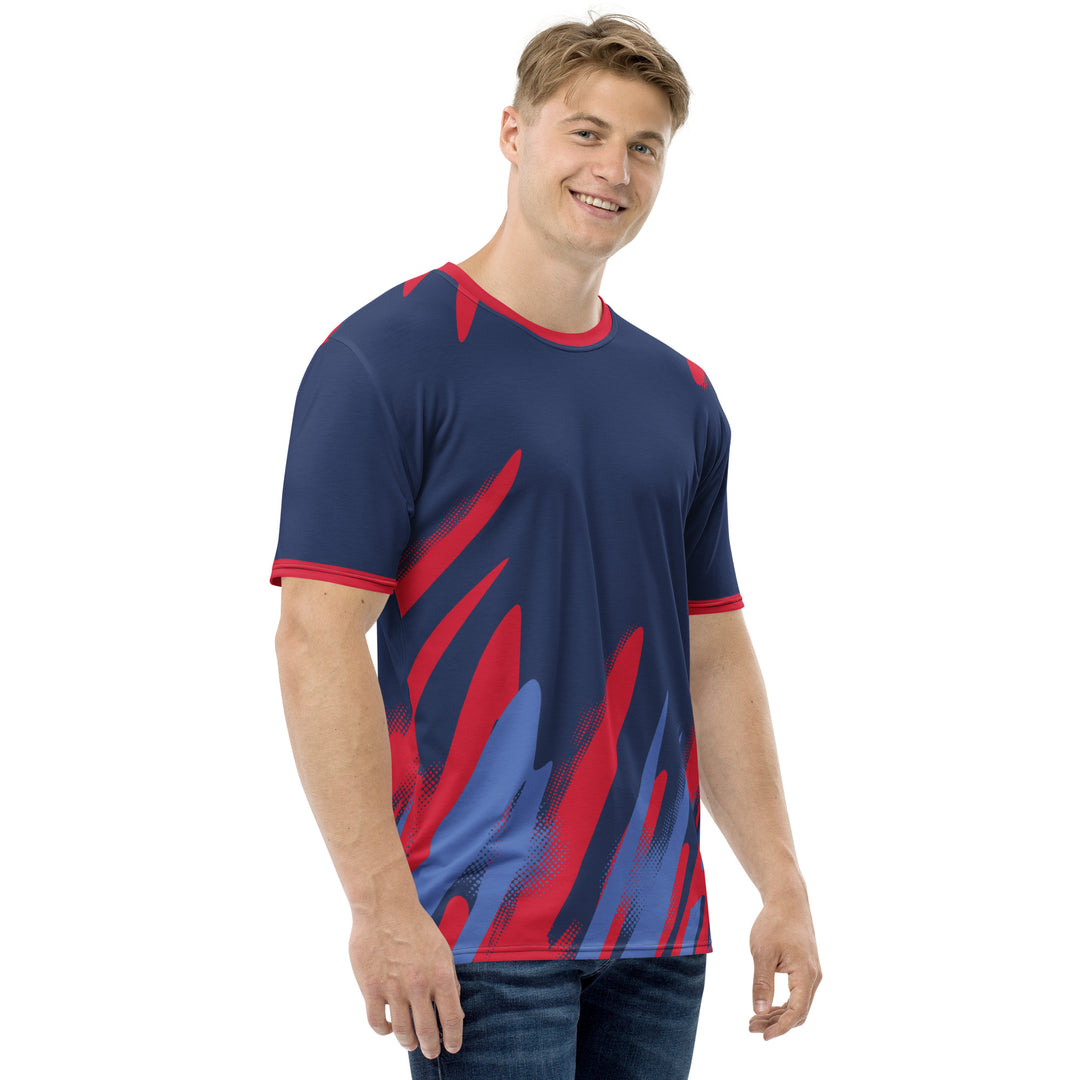 Premium Men's Jersey - Blue-Red Sketch