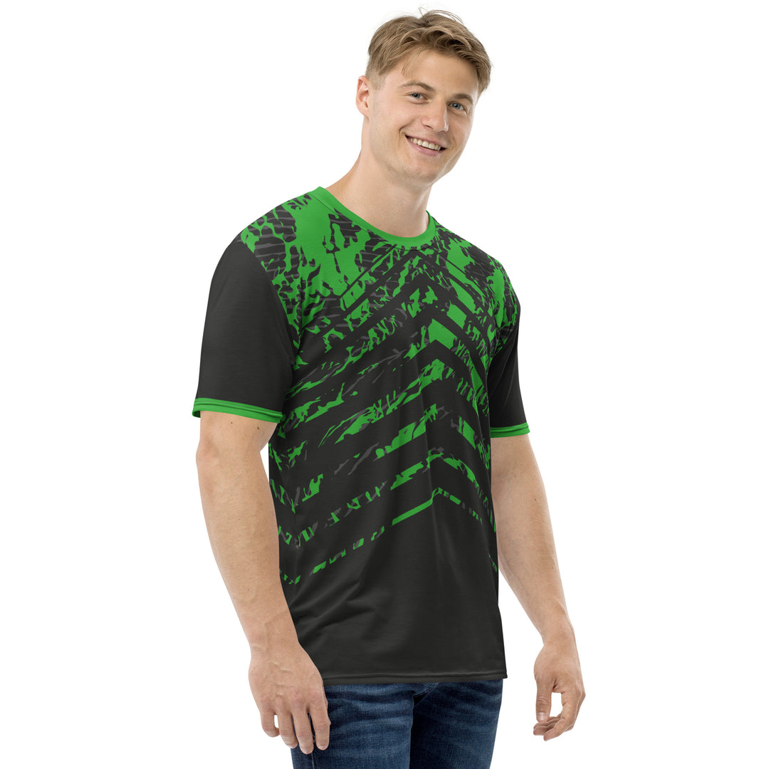 Premium Men's Jersey - Black-Green Fire