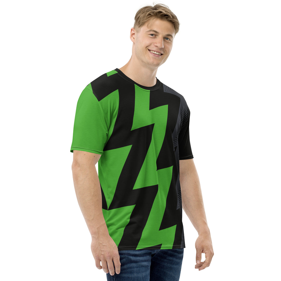 Premium Men's Jersey - Green-Grey Lightning