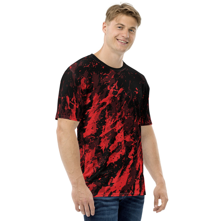 Premium Men's Jersey - Black-Red Splatter