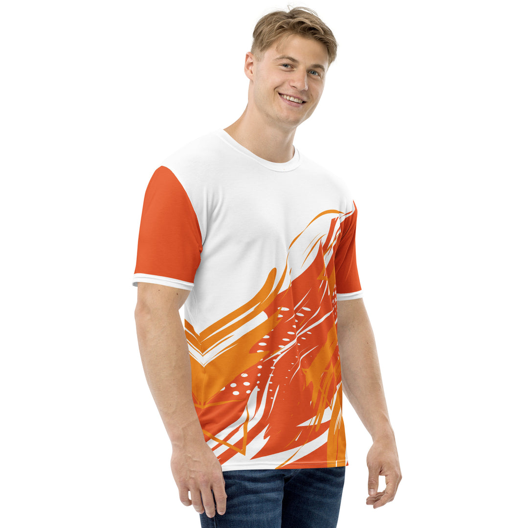 Premium Men's Jersey - White-Orange Flame