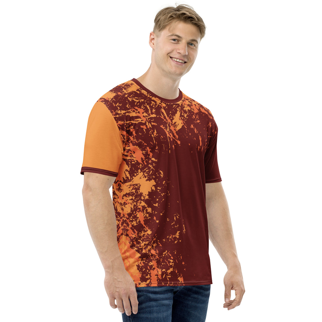 Premium Men's Jersey - Red-Orange Particle