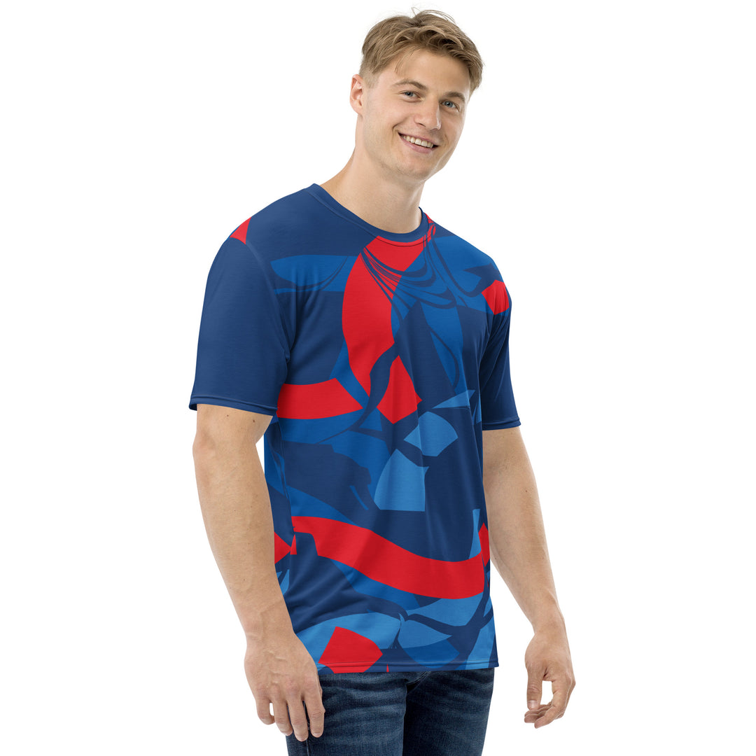 Premium Men's Jersey - Blue-Red Illusion