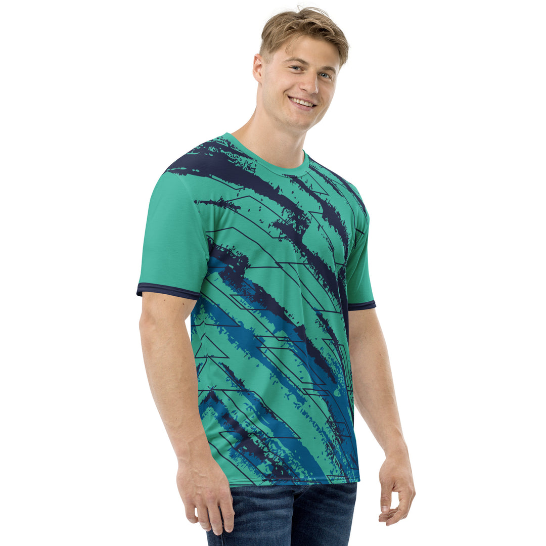 Premium Men's Jersey - Blue-Green Disk