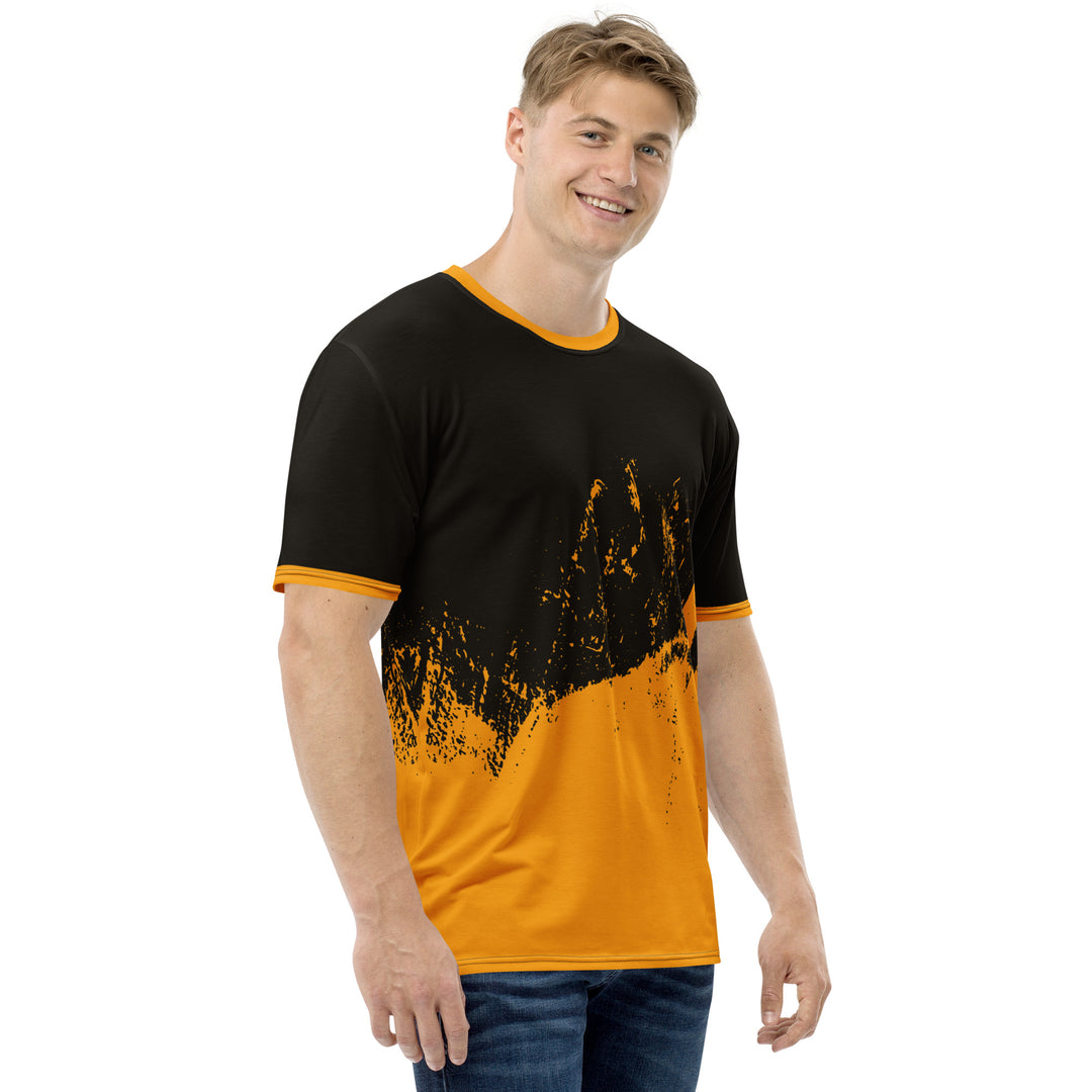 Premium Men's Jersey - Black-Orange Grunge