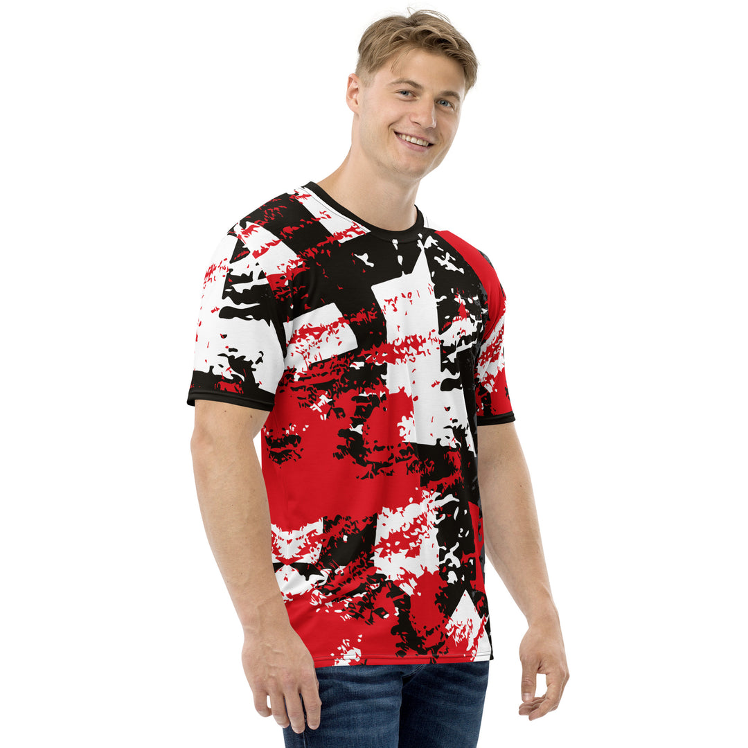 Premium Men's Jersey - Black-Red Map