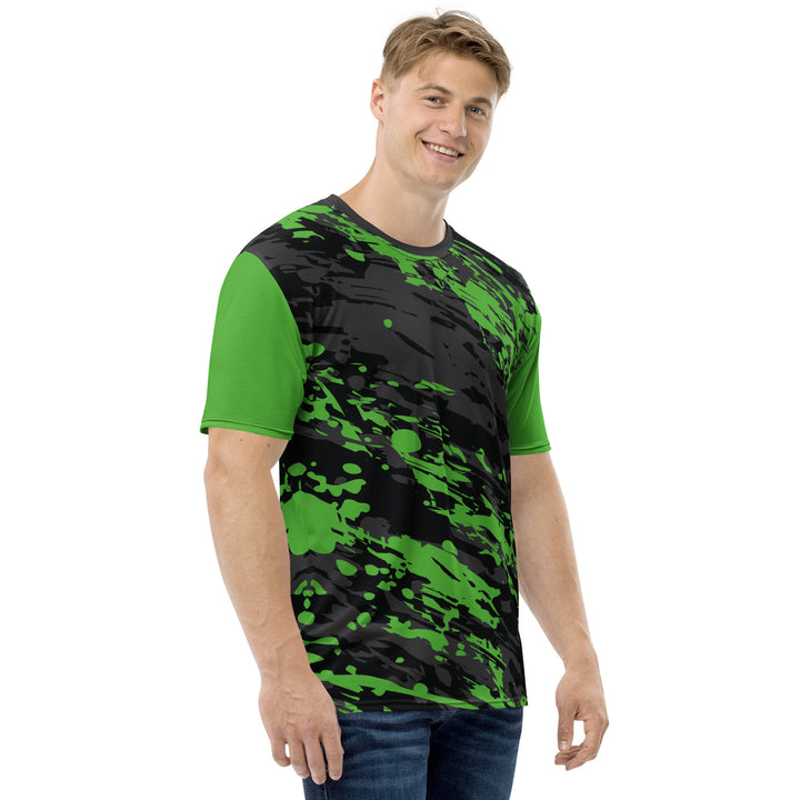 Premium Men's Jersey - Black-Green Particles