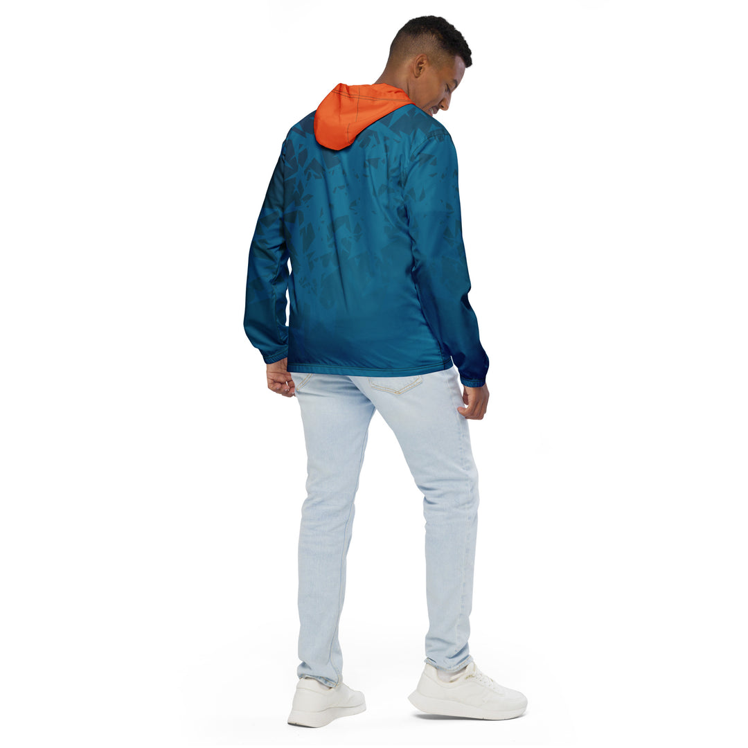 Men’s Windbreaker - Turquoise-Orange Stars