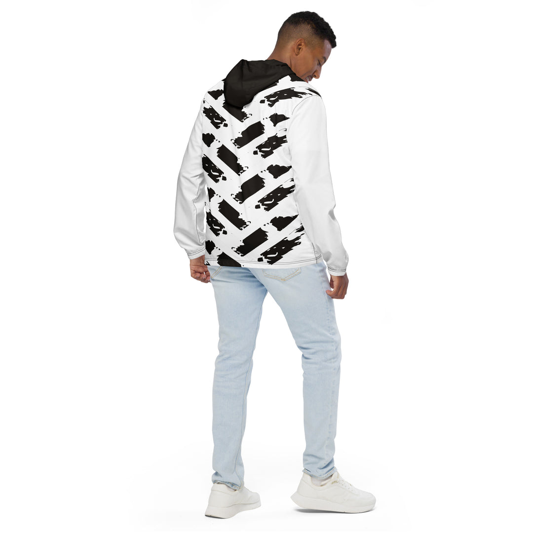 Men’s Windbreaker - White-Black Mesh