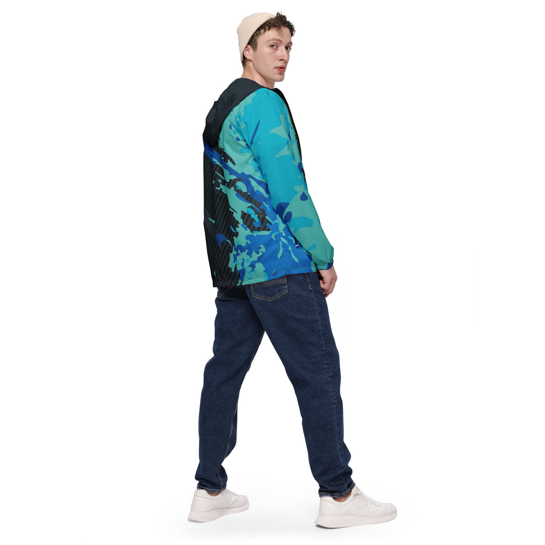 Men’s Windbreaker - Black-Blue Surf