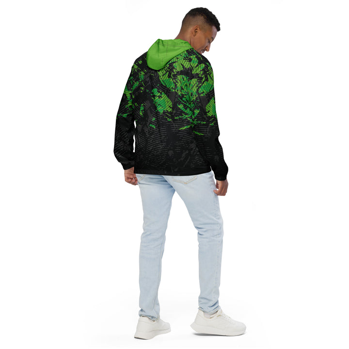 Men’s Windbreaker - Black-Green Radar