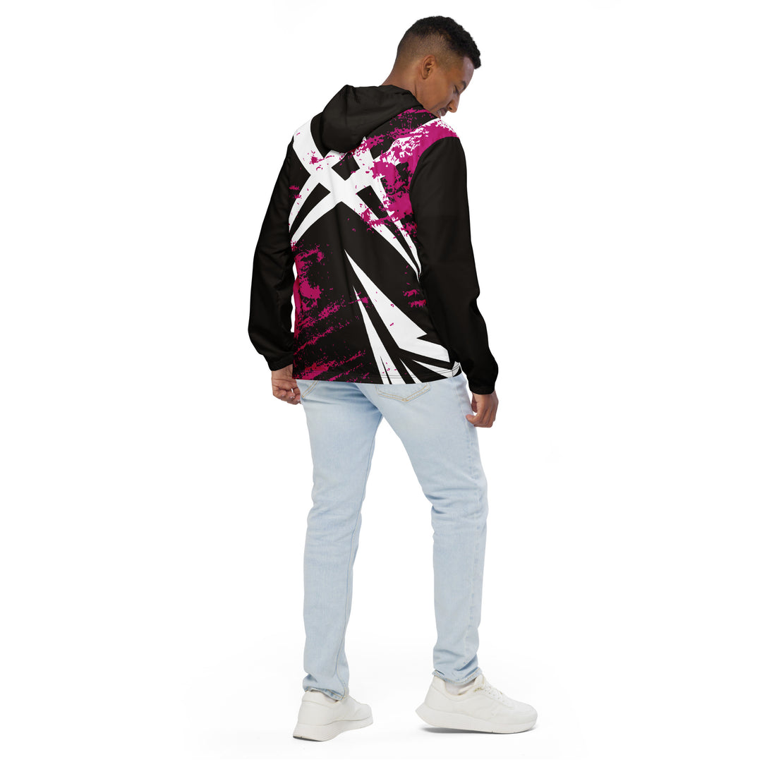 Men’s Windbreaker - Black-Pink Tribal