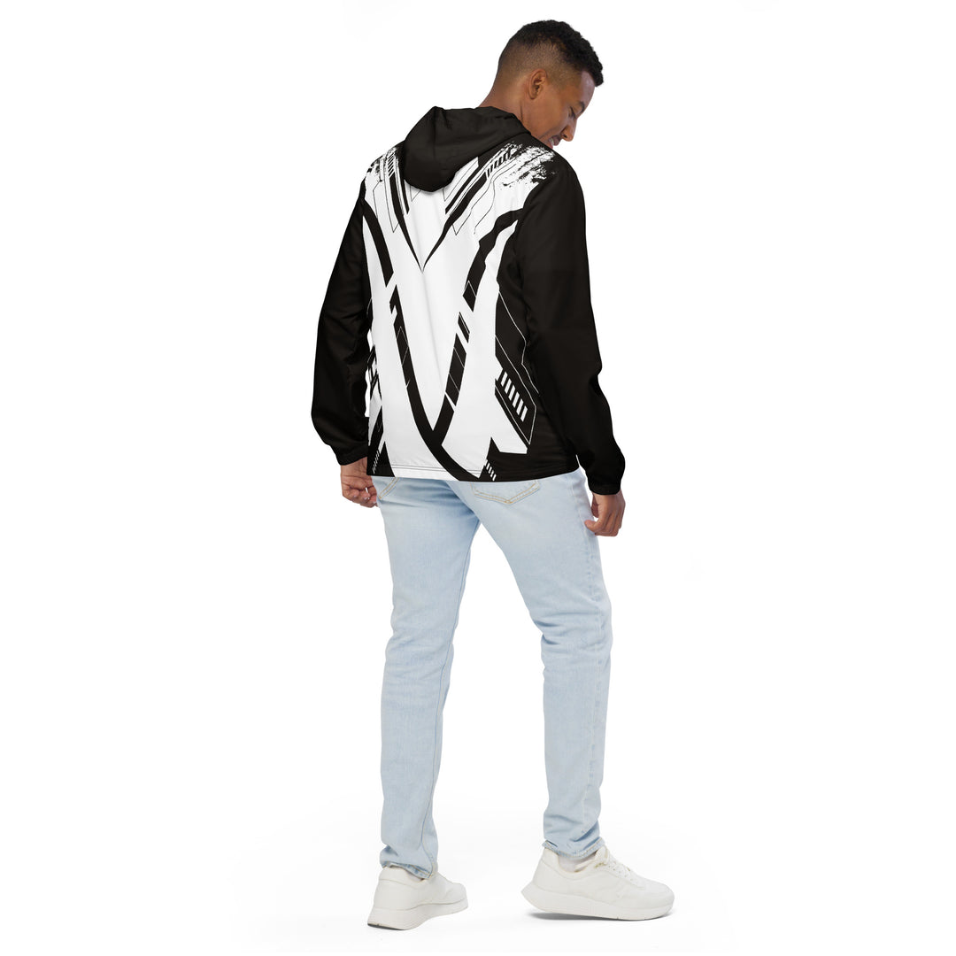 Men’s Windbreaker - White-Black Ribbon