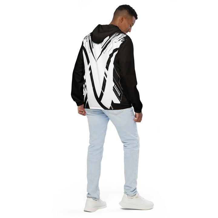 Men’s Windbreaker - White-Black Ribbon