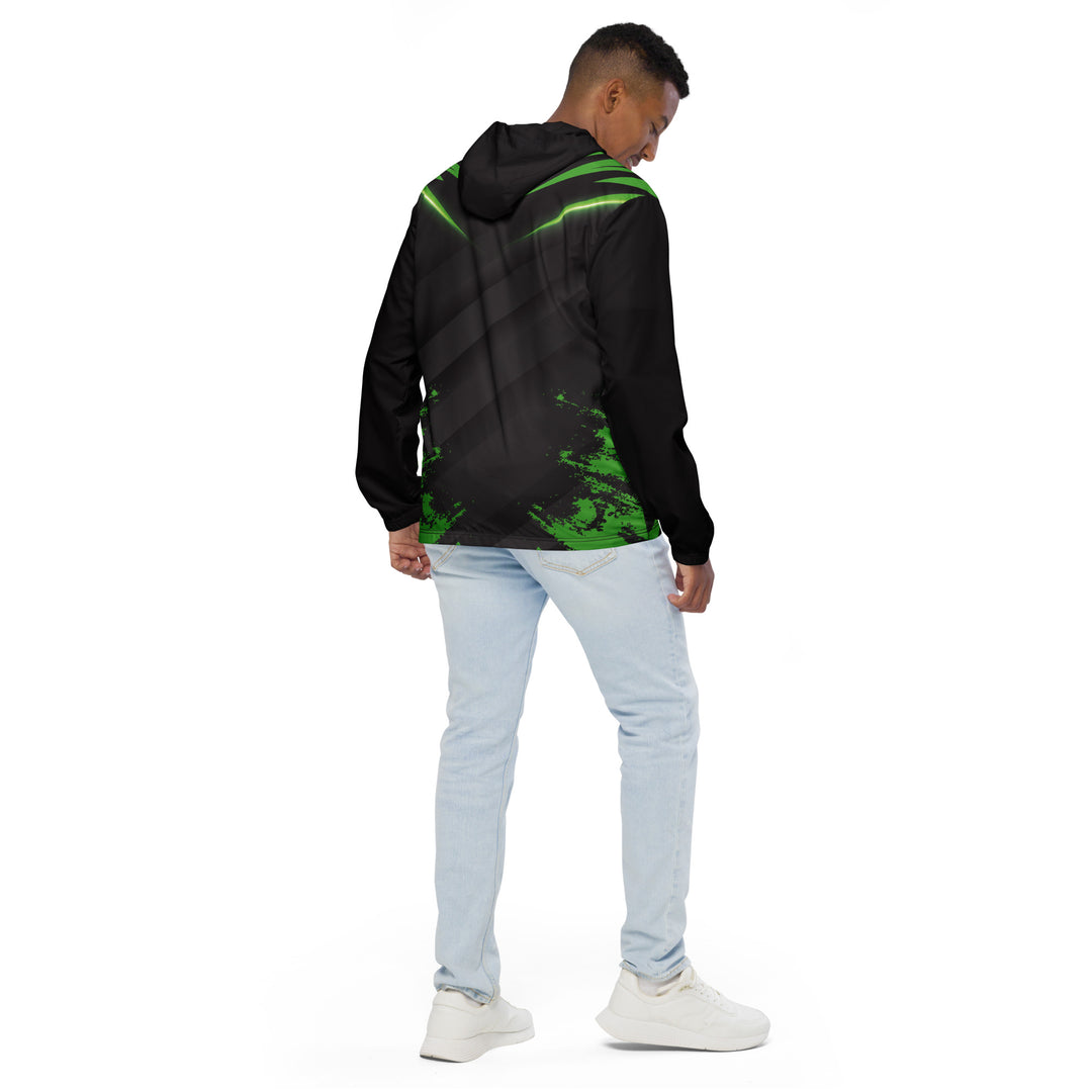 Men’s Windbreaker - Black-Green Spike