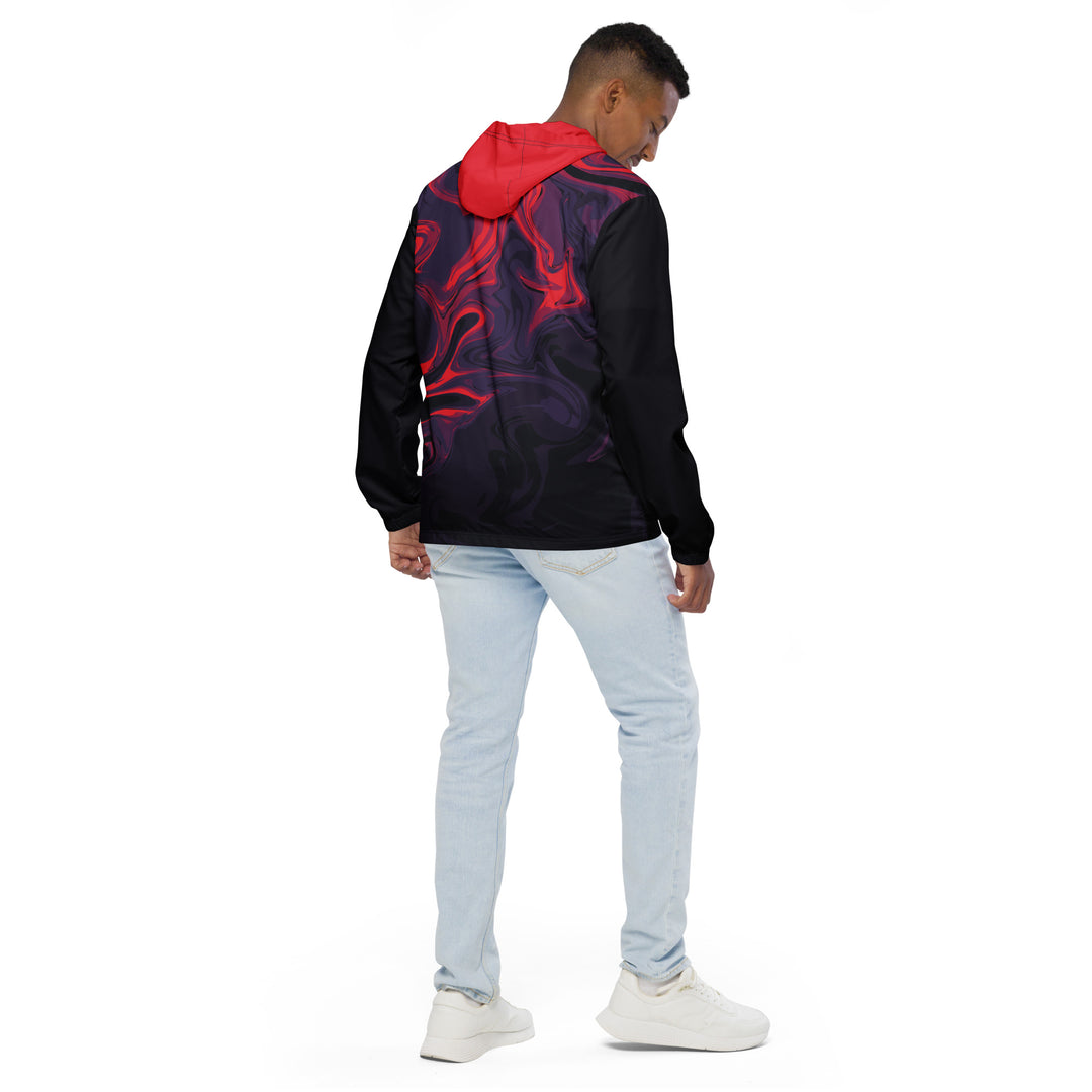 Men’s Windbreaker - Black-Red Heat