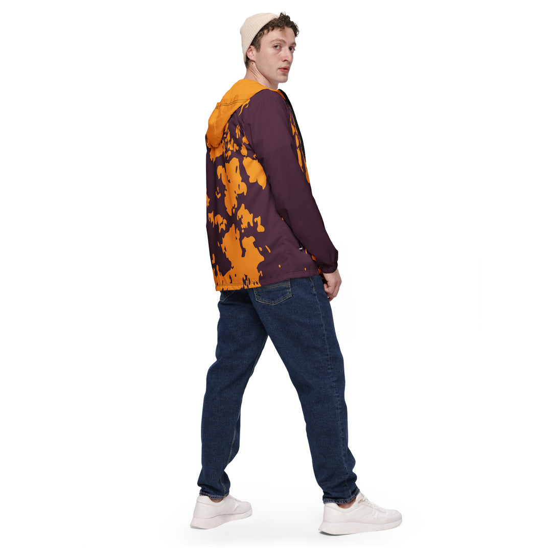 Men’s Windbreaker - Brown-Orange Marks