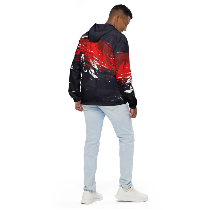 Men’s Windbreaker - Black-Red Ace