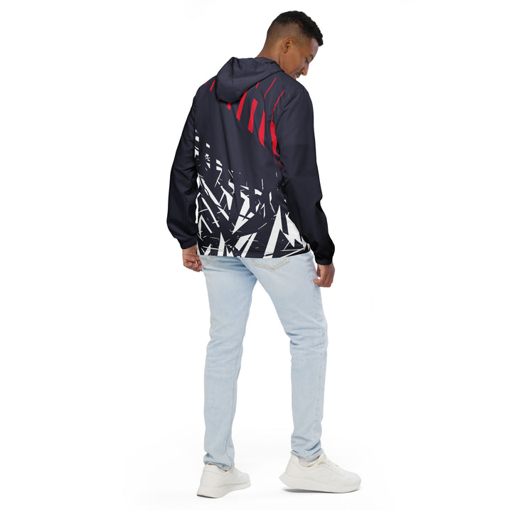 Men’s Windbreaker - Grey-Red Shards