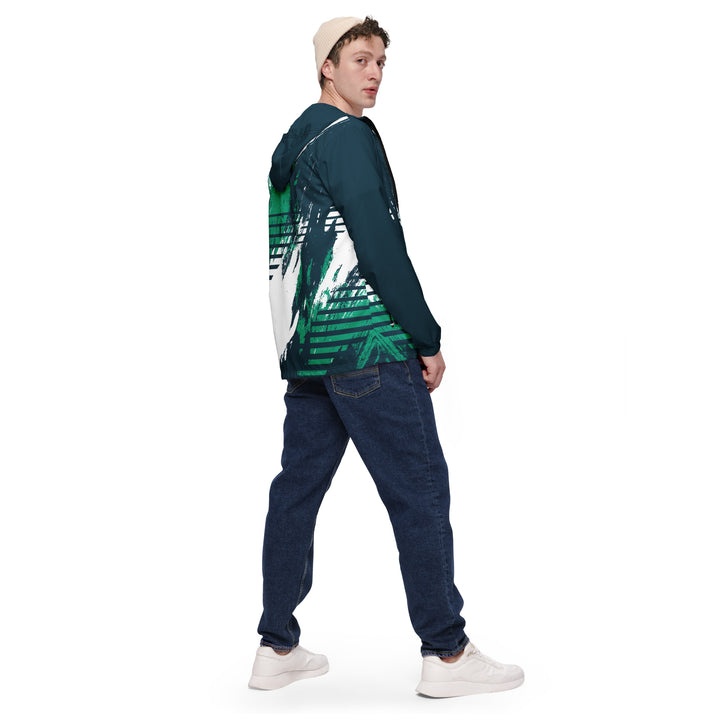 Men’s Windbreaker - White-Green Path