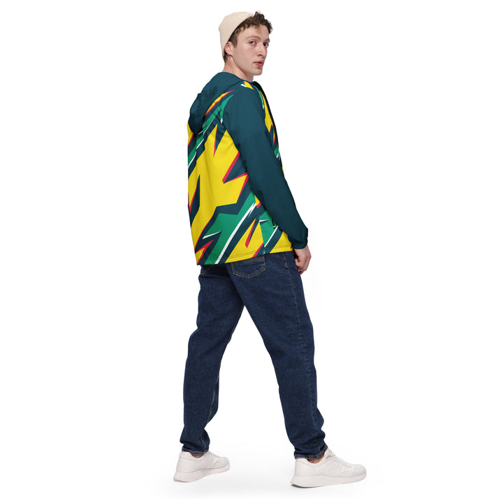 Men’s Windbreaker - Yellow-Green Graffiti