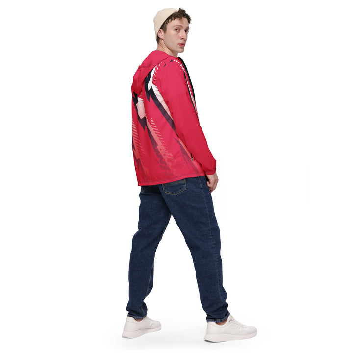 Men’s Windbreaker - Red-White Puzzle