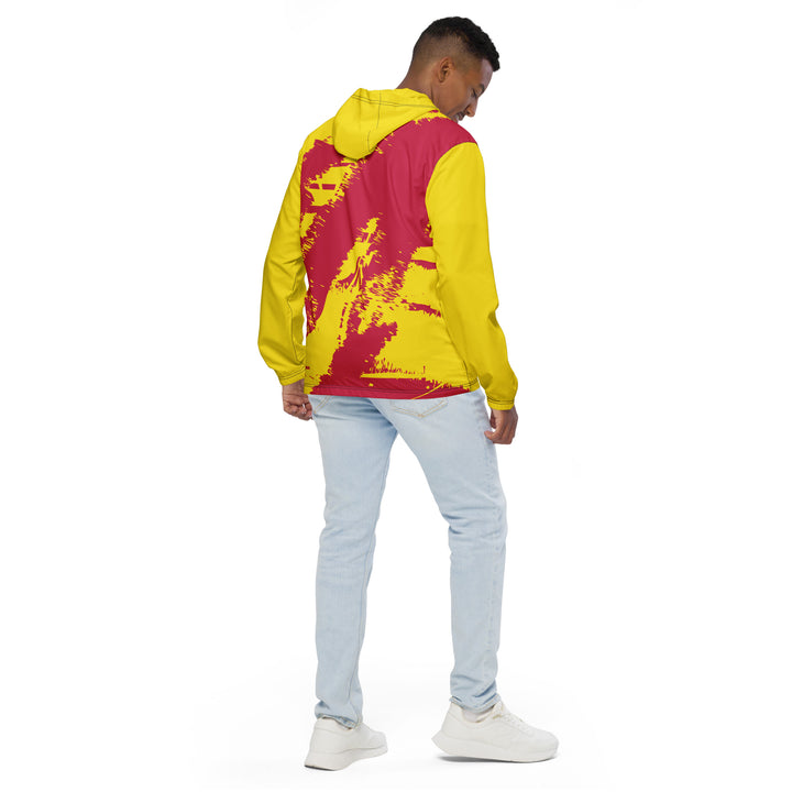 Men’s Windbreaker - Yellow-Red Brush