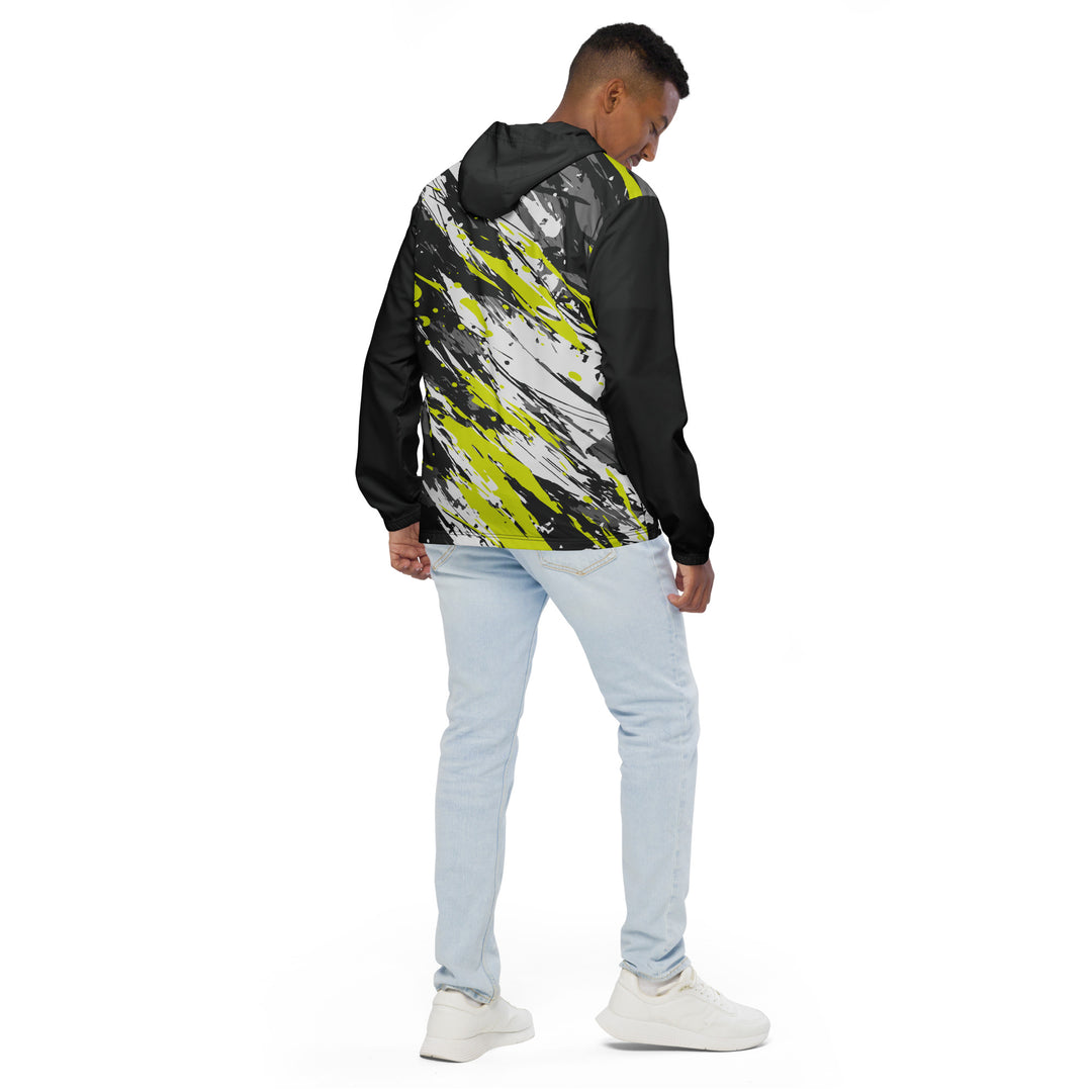 Men’s Windbreaker - Black-White Scratch