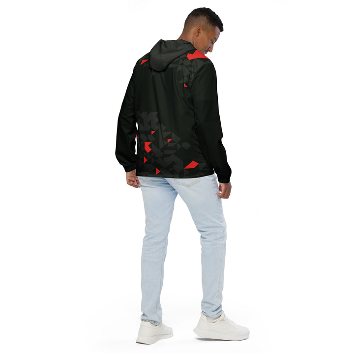 Men’s Windbreaker - Black-Red Side