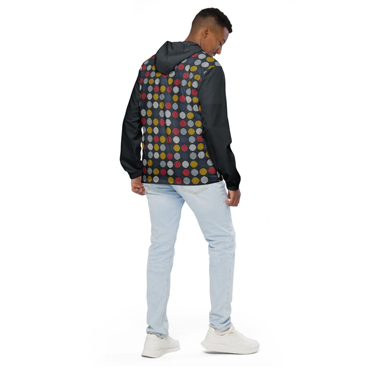 Men’s Windbreaker - Grey-White Circles