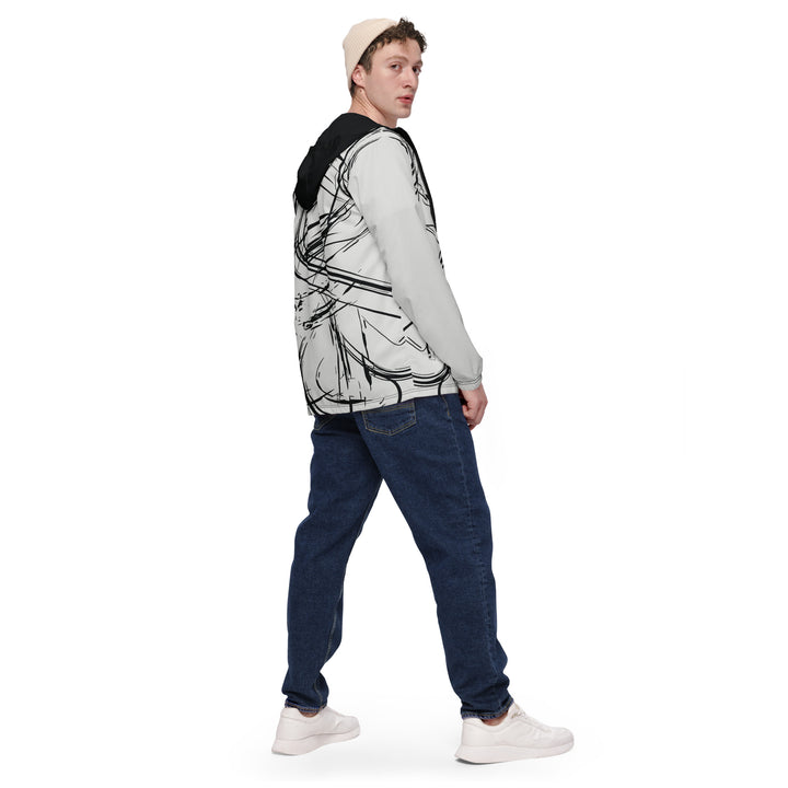 Men’s Windbreaker - Grey-Black Strings