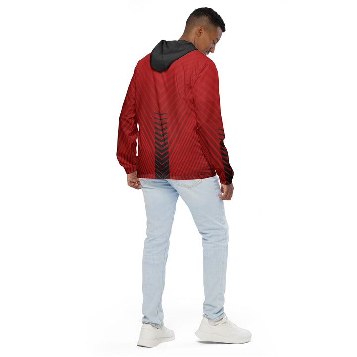 Men’s Windbreaker - Red-Grey Arrow