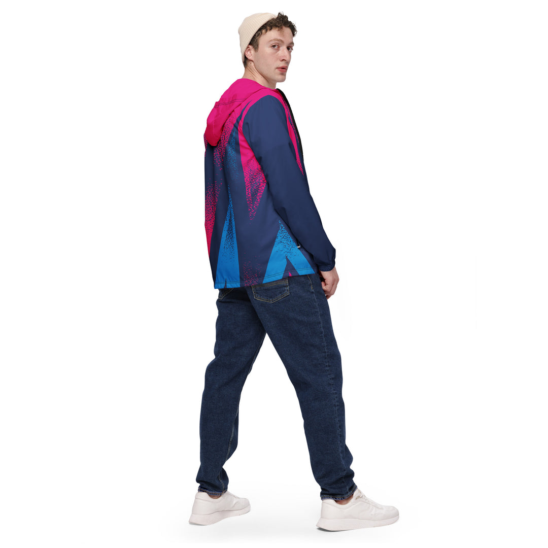 Men’s Windbreaker - Blue-Pink Dots