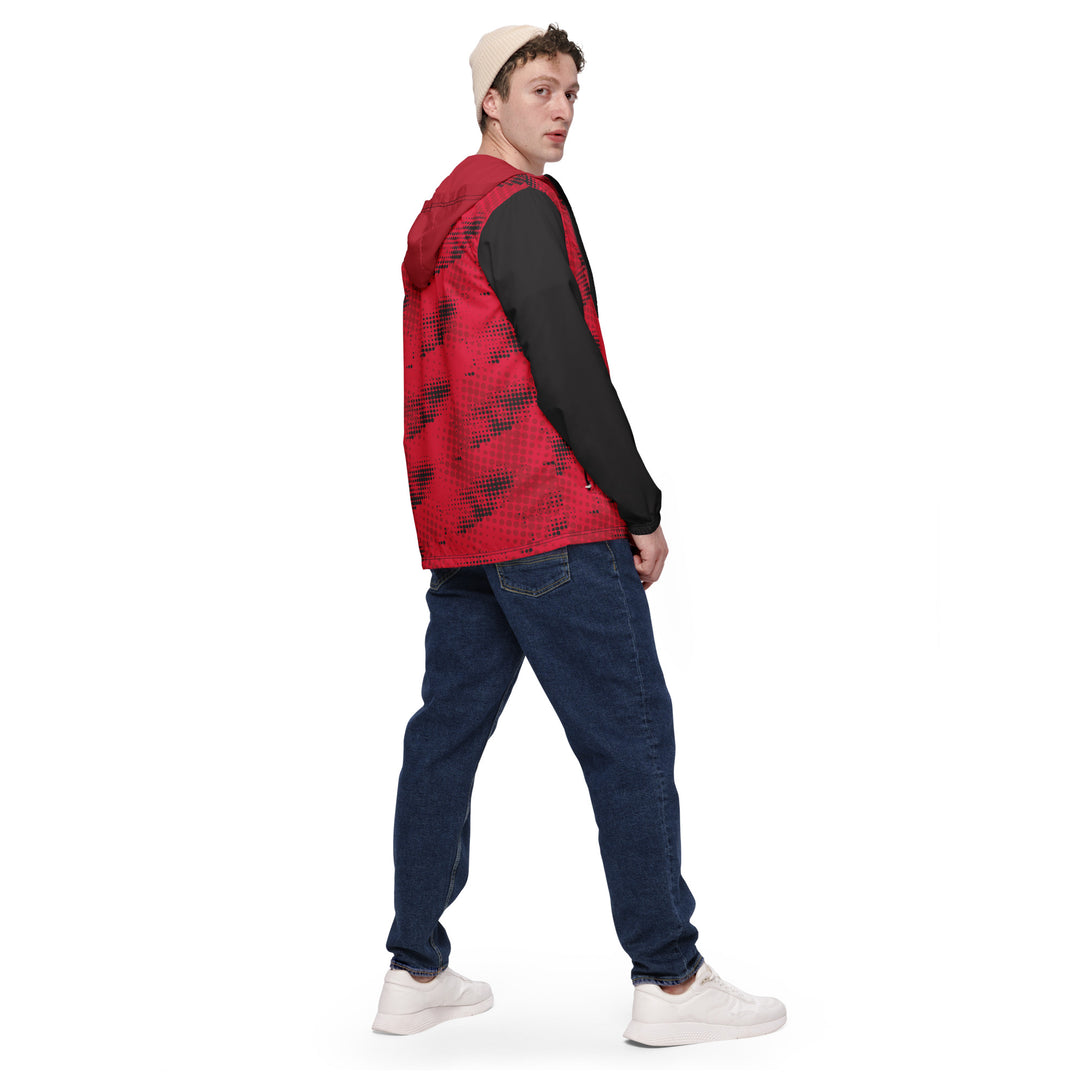 Men’s Windbreaker - Red-Black Halftone