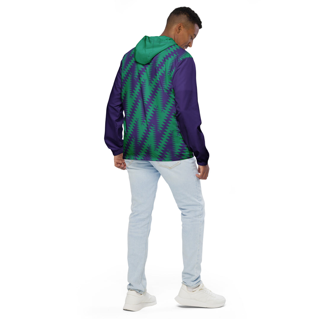 Men’s Windbreaker - Purple-Green Saw