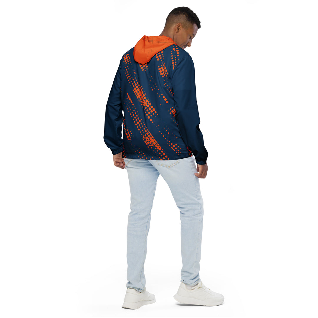 Men’s Windbreaker - Blue-Orange Halftone