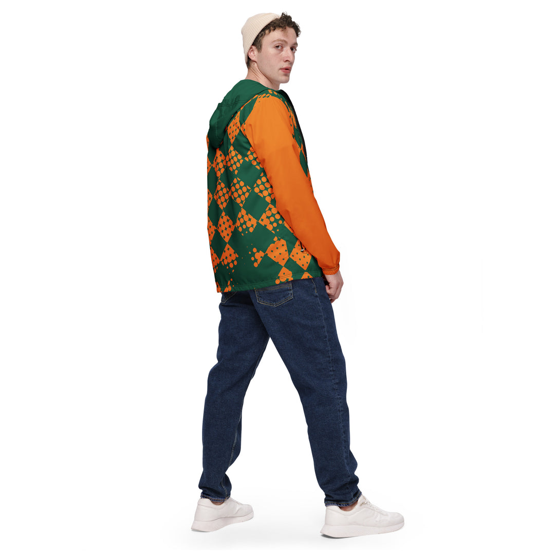 Men’s Windbreaker - Green-Orange Card