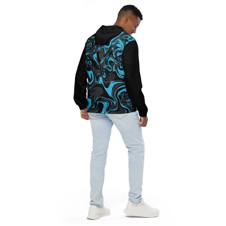 Men’s Windbreaker - Black-Blue Bluff