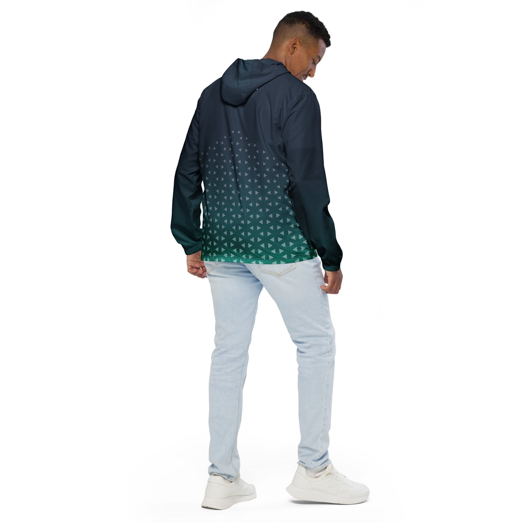 Men’s Windbreaker - Turquoise-Grey Zoom