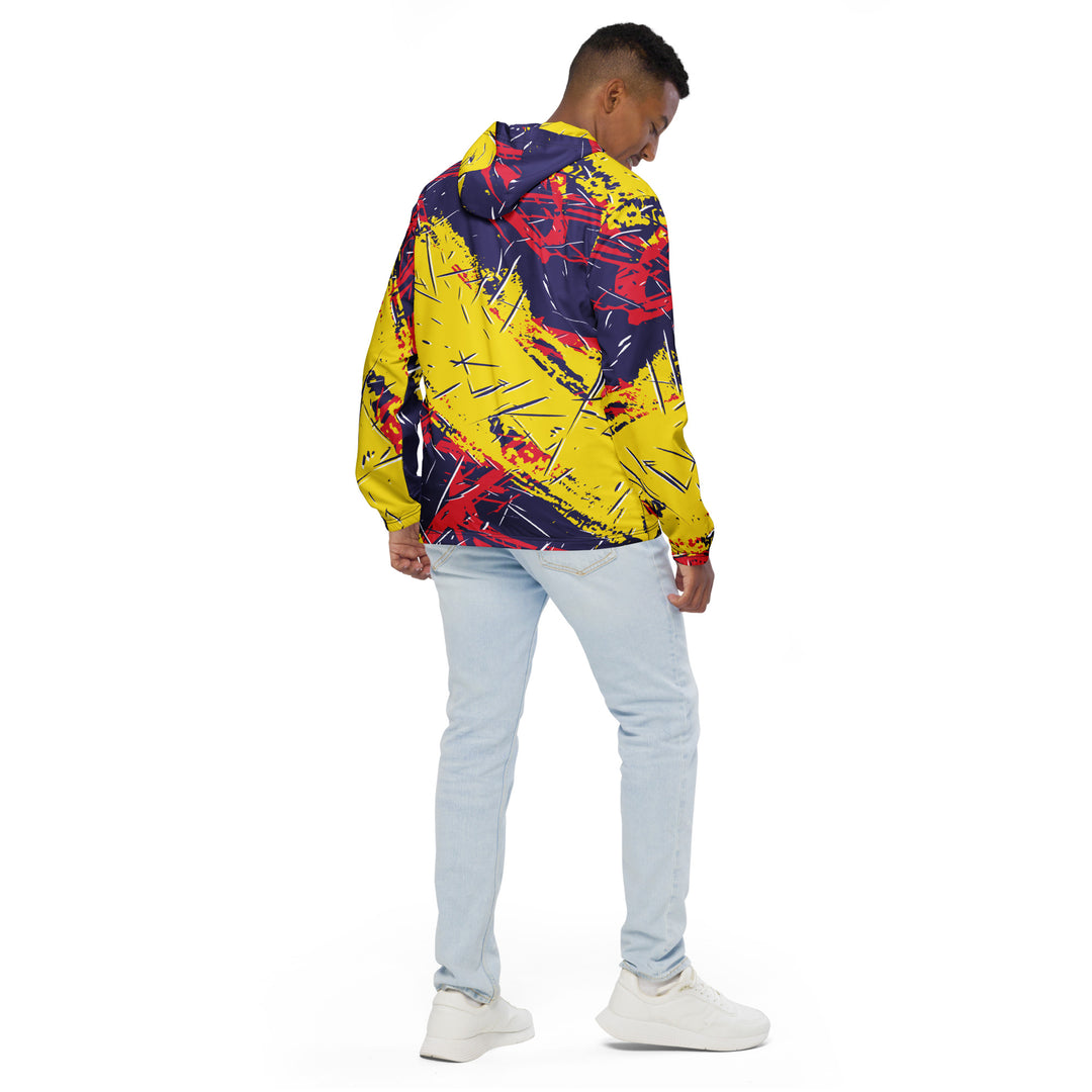 Men’s Windbreaker - Purple-Yellow Stream