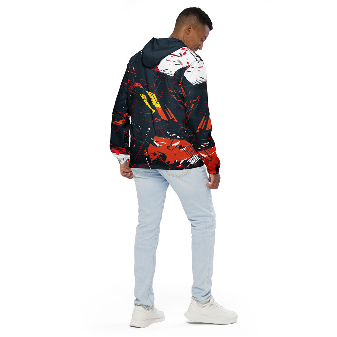 Men’s Windbreaker - Grey-Red Conflict